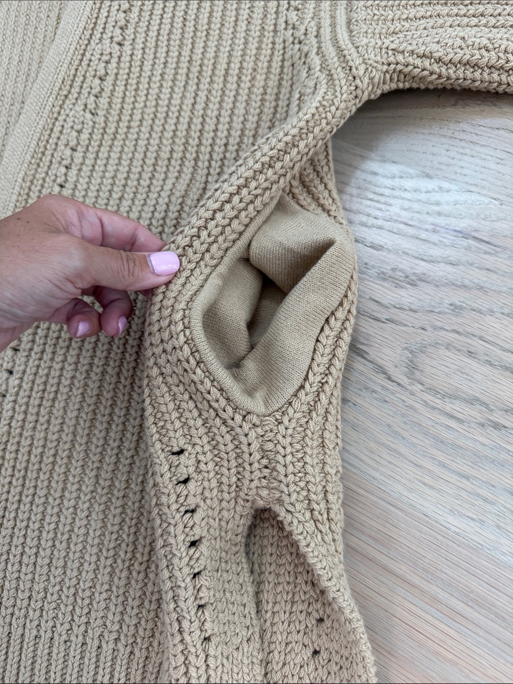 Free People Open-Front Taupe/Beige Ribbed Cardigan - Picture 5 of 8